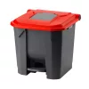 Recipient de colectare selectivă a deșeurilor, plastic, acționat cu pedală, antracit/roșu, 30L