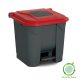 Selective waste collection container, plastic, pedal, black/yellow, 30L