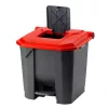 Recipient de colectare selectivă a deșeurilor, plastic, acționat cu pedală, antracit/roșu, 30L