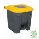 Selective waste collection container, plastic, pedal, black/yellow, 30L