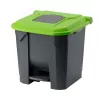 Recipient de colectare selectivă a deșeurilor, plastic, acționat cu pedală, antracit/verde, 30L
