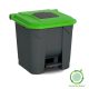 Selective waste collection container, plastic, pedal, black/yellow, 30L