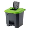 Recipient de colectare selectivă a deșeurilor, plastic, acționat cu pedală, antracit/verde, 30L