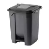 Recipient de colectare selectivă a deșeurilor, plastic, pedală, antracit, negru, 50L