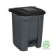 Selective waste collection container, plastic, pedal, metallic color, red, 50L