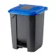Mülltrennungsbehälter, Kunststoff, Pedal, anthrazit, blau, 50L
