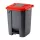 Recipient de colectare selectivă a deșeurilor, plastic, pedală, antracit, roșu, 50L