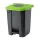 Recipient de colectare selectivă a deșeurilor, plastic, pedală, antracit, verde, 50L