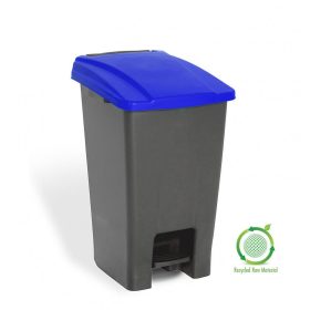   Recipient de colectare selectivă a deșeurilor, plastic, acționat cu pedală, antracit/albastru, 70L