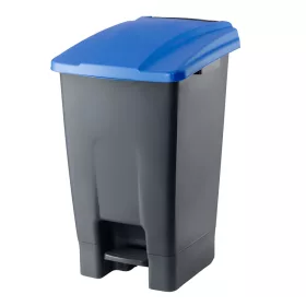   Recipient de colectare selectivă a deșeurilor, plastic, acționat cu pedală, antracit/albastru, 70L