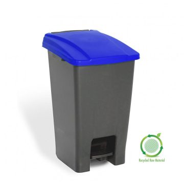   Selective waste collection container, plastic, pedal, metal color, green, 70L