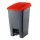 Recipient de colectare selectivă a deșeurilor, plastic, acționat cu pedală, antracit/roșu, 70L