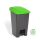 Szelektív hulladékgyűjtő konténer, műanyag, pedálos, antracit/zöld, 70L