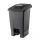 Recipient de colectare selectivă a deșeurilor, plastic, acționat cu pedală, negru/negru, 100L
