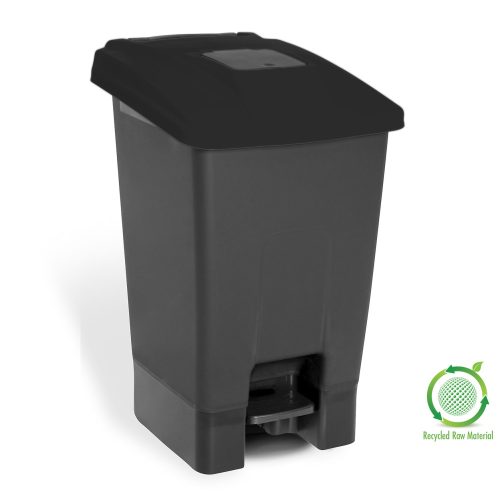 Selective waste collection container, plastic, pedal, black/black, 100L