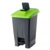 Recipient de colectare selectivă a deșeurilor, plastic, acționat cu pedală, negru/negru, 100L