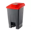 Recipient de colectare selectivă a deșeurilor, plastic, acționat cu pedală, antracit/roșu, 100L