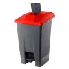 Recipient de colectare selectivă a deșeurilor, plastic, acționat cu pedală, antracit/roșu, 100L
