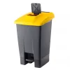 Recipient de colectare selectivă a deșeurilor, plastic, acționat cu pedală, antracit/galben, 100L