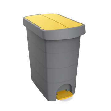   Pelikán Slim pedal bin eco metal color, 60 liters with yellow lid