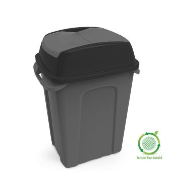   Hippo Tipper Selective waste collection bin, plastic, anthracite/green, 50L