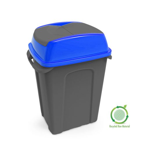 Hippo Tipper Selective waste collection bin, plastic, anthracite/green, 50L