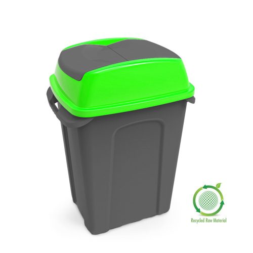 Hippo Billenős Szelektív hulladékgyűjtő szemetes, műanyag, antracit/zöld, 25L