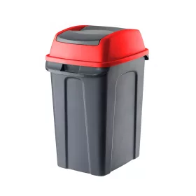   Hippo Tipping Coș de colectare selectivă a deșeurilor, plastic, antracit/roșu, 50L