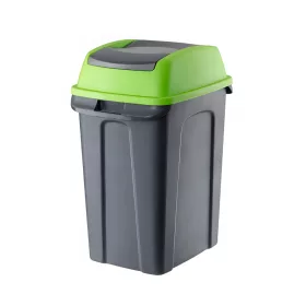   Hippo Tipping Coș de colectare selectivă a deșeurilor, plastic, antracit/verde, 50L