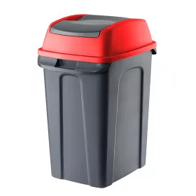   Hippo Tipping Coș de colectare selectivă a deșeurilor, plastic, antracit/roșu, 70L