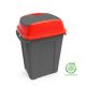 Hippo Tipper Selective waste collection bin, plastic, anthracite/red, 70L