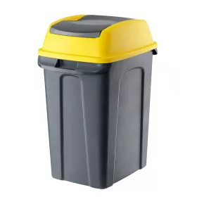   Hippo Tipping Coș de colectare selectivă a deșeurilor, plastic, antracit/galben, 70L