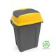 Hippo Tipper Selective waste collection bin, plastic, anthracite/yellow, 70L