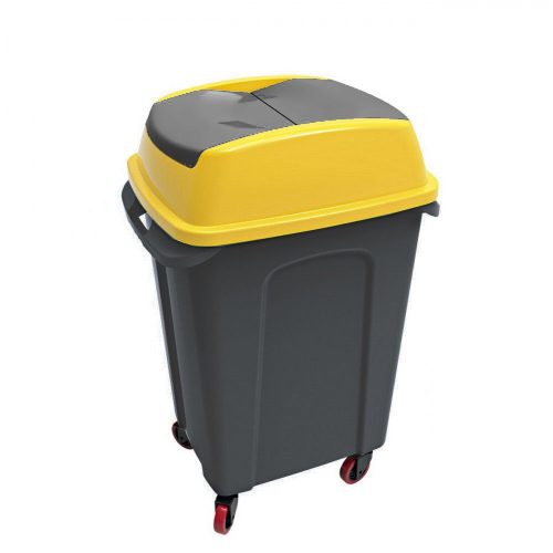 Hippo Tipping Coș de colectare selectivă a deșeurilor, plastic, antracit/galben, 70L