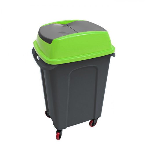 Hippo Tipping Coș de colectare selectivă a deșeurilor, plastic, antracit/verde, 70L