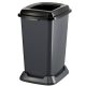 Selective waste collection container, plastic, pedal, metal color, blue, 50L