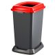 Selective waste collection container, plastic, pedal, metal color, blue, 50L