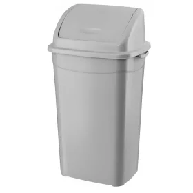   Coș de gunoi cu capac rabatabil, plastic, gri/antracit, 50 litri