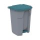 Selective waste collection container, plastic, pedal-operated, anthracite/black, 70L