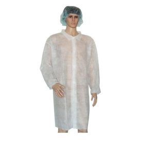 Visitor gown disposable PP zipped white 115x80cm, 42g, XXL