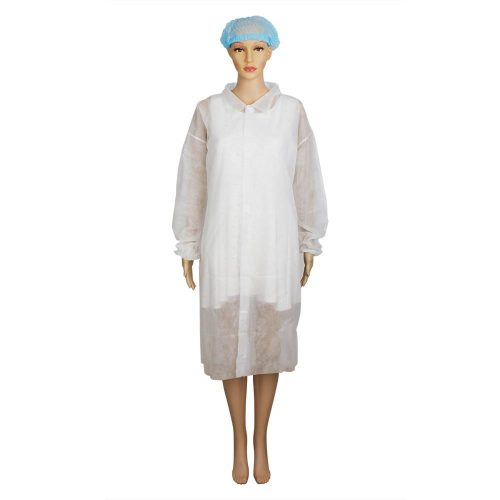 Visitor's gown disposable PP snap closure white 110x75cm, 42g, XL