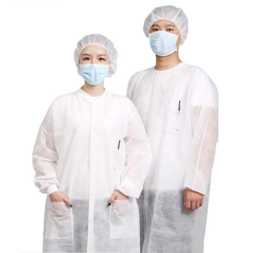 Visitor's gown disposable PP snap closure white 110x75cm, 42g, XL