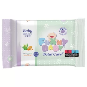   Funny Baby Total Care Baby Wipes with Almond Oil and Aloe Vera Extract, 72 Wipes