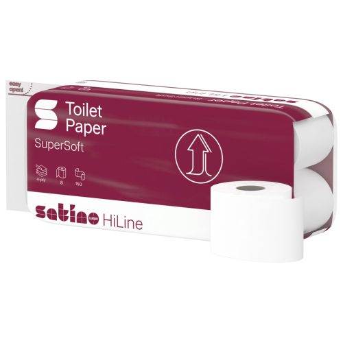 Satino Wepa Prestige toilet paper, 4-ply, 150 sheets, 8 rolls/pack, 9 packs/bag