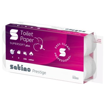   Satino Wepa Prestige toilet paper, 4 layers, 150 sheets, 8 rolls/pack, 9 packs/bag