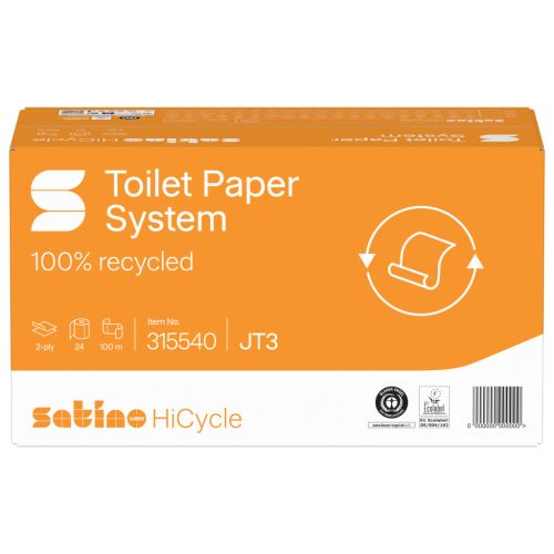 Satino Wepa Prestige 2-lagig, Zellstoff, punktförmig zugeführtes Toilettenpapier pro Blatt 11cm, 180m, 12 Rollen/Schrumpf