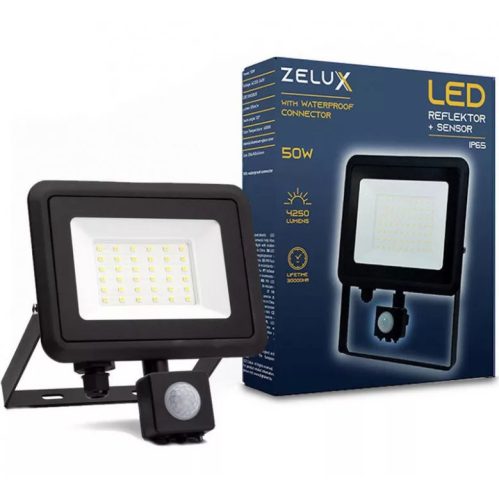 Zelux Led reflektor 50W IP65 NW 4000K Senzor pokreta PIR