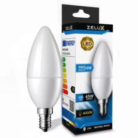 Zelux Led Candle C37 6W E14 4000K Candle žarulja