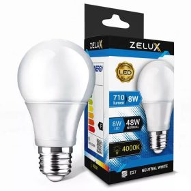 Zelux Led Globe A60 8W E27 4000K Globe žarulja