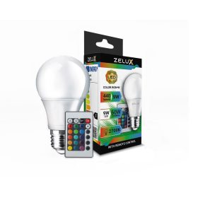 Zelux Led RGB A60 9W E27 Smart Glühbirne mit Fernbedienung